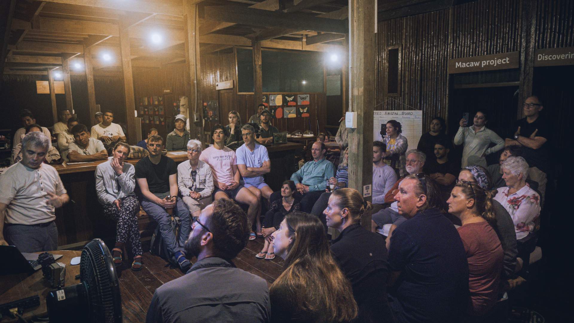 Night Lecture in Tambopata Research Center by Gabriel Serrano